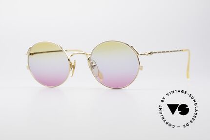 Jean Paul Gaultier 55-3176 Round Vintage Frame Gold, panto style 90's sunglasses by Jean Paul Gaultier, Made for Men and Women