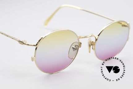 Jean Paul Gaultier 55-3176 Round Vintage Frame Gold, NO RETRO shades, but an old original from 1997, Made for Men and Women