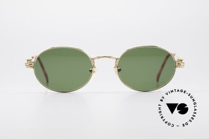 Jean Paul Gaultier 55-5104 Oval Designer Sunglasses, brilliant locking flap-mechanism at the temple hinges, Made for Men and Women
