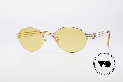 Jean Paul Gaultier 57-5107 Gold-Plated Oval Sunglasses, expressive vintage 90's sunglasses by GAULTIER, Made for Men and Women