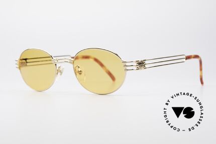 Jean Paul Gaultier 57-5107 Gold-Plated Oval Sunglasses, 1. class fitting properties and convincing comfort, Made for Men and Women