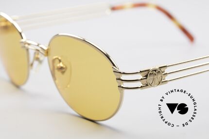 Jean Paul Gaultier 57-5107 Gold-Plated Oval Sunglasses, ORIGINAL VINTAGE & NO RETRO SUNGLASSES, Made for Men and Women