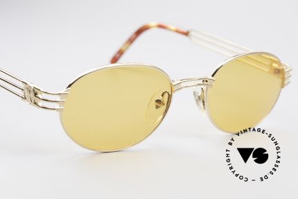 Jean Paul Gaultier 57-5107 Gold-Plated Oval Sunglasses, unworn (like all our rare 1990's Gaultier glasses), Made for Men and Women