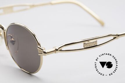 Jean Paul Gaultier 56-7108 Gold-Plated Oval Sunglasses, NO retro fashion, but an authentic 90's ORIGINAL, Made for Men and Women