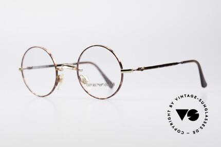 Giorgio Armani EA013 Small Round Vintage Glasses, timeless frame finish in chestnut / gold colored, Made for Men and Women Giorgio Armani EA013 Small Round Vintage Glasses, timeless frame finish in chestnut / gold colored, Made for Men and Women