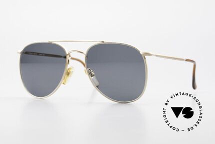 Giorgio Armani 149 Small 90'S Aviator Sunglasses, discreet dull gold framework with double bridge, Made for Men and Women