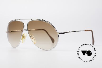 Zollitsch Marquise Rare Vintage Sunglasses, stylish silver designer piece with small golden rivets, Made for Men