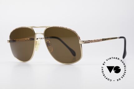 Zollitsch Cadre 8 18k Gold Plated Sunglasses, high-end quality (string hinges) and 'brown-marbled', Made for Men