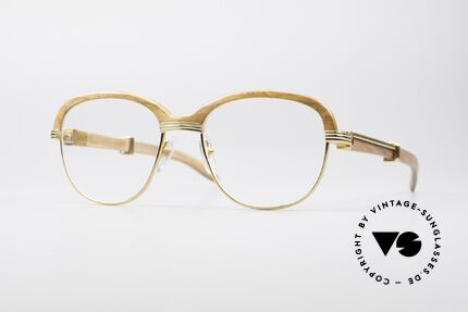 Cartier Malmaison Bubinga Precious Wood Frame, precious CARTIER vintage eyeglass-frame from 1990, Made for Men and Women