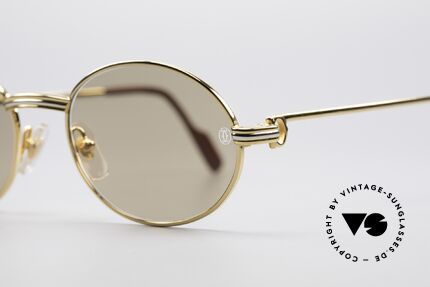 Cartier Saint Honore Oval Luxury Sunglasses, 22ct gold-plated & orig. sun lenses with Cartier logo, Made for Men and Women
