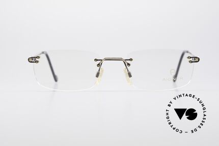 Aigner EA360 Rimless Vintage Glasses, noble 'black/gold' frame; rimless and 'made in Germany', Made for Men
