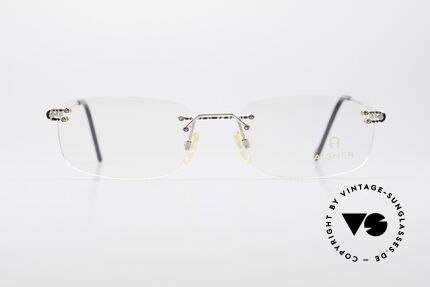 Aigner EA360 Rimless Vintage Eyeglasses, noble 'black/silver' frame; rimless and made in Germany, Made for Men