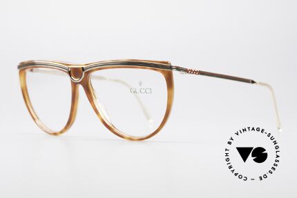 Gucci 2303 Ladies Eyeglasses 80's, typical 80s Gucci design with stirrup shaped bridge, Made for Women