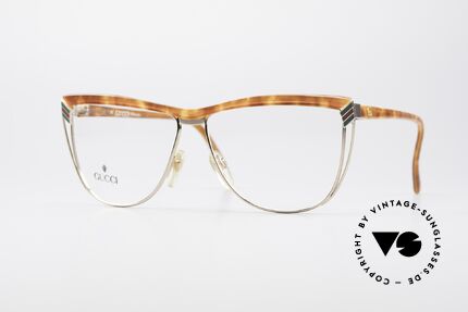 Gucci 2300 Ladies Designer Eyeglasses, vintage 80's eyeglasses by GUCCI with tortoise look, Made for Women