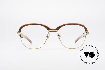 Cartier Malmaison Bubinga Precious Wood Glasses, made of African Bubinga Wood, large size 56°19, 135, Made for Men and Women