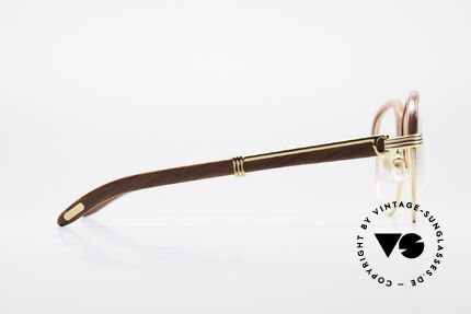 Cartier Malmaison Bubinga Precious Wood Glasses, 22ct gold-plated with full original CARTIER packing, Made for Men and Women