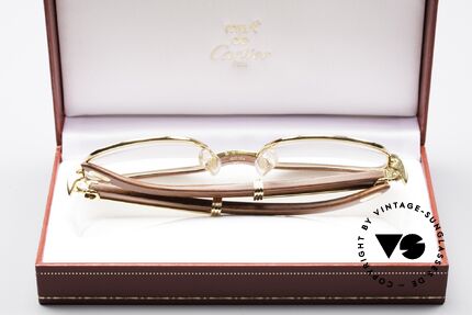 Cartier Malmaison Bubinga Precious Wood Glasses, Size: medium, Made for Men and Women