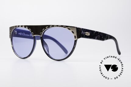 Christian Dior 2437 Vintage Ladies Sunglasses, frame shines marble blue and complete blue on the back, Made for Women