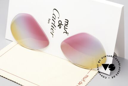 Cartier Vendome Lenses - M Tricolored Sunrise Lenses, new CR39 UV400 plastic lenses (for 100% UV protection), Made for Men and Women