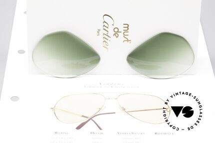 Cartier Vendome Lenses - M Sun Lenses Green Gradient, elegant green-gradient tint (wearable at day and night), Made for Men and Women