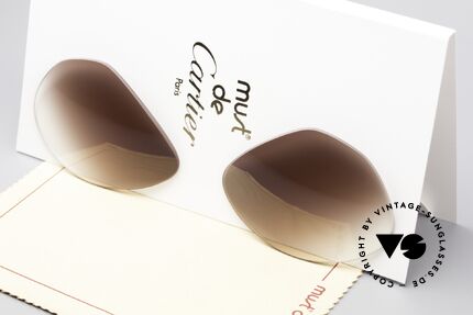 Cartier Vendome Lenses - M Sun Lenses Brown Gradient, new CR39 UV400 plastic lenses (for 100% UV protection), Made for Men and Women