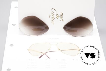 Cartier Vendome Lenses - M Sun Lenses Brown Gradient, elegant brown-gradient tint (classic and simply timeless), Made for Men and Women