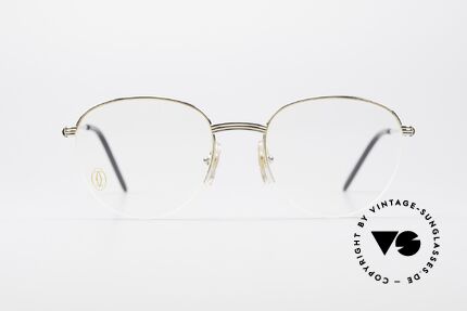 Cartier Colisee Round Luxury Platinum Frame, model of the 'Semi-Rimless' Collection by CARTIER, Made for Men and Women