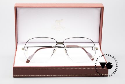 Cartier Panthere G.M. - L Rare Platinum Finish Frame, precious luxury eyeglass-frame in LARGE size 59-14, 140, Made for Men Cartier Panthere G.M. - L Rare Platinum Finish Frame, precious luxury eyeglass-frame in LARGE size 59-14, 140, Made for Men