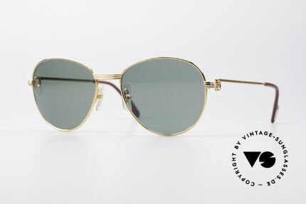 Cartier S Brillants 0,20 ct Vintage Diamond Sunglasses, round Cartier designer shades Deluxe; size 55°18, Made for Women