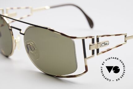 Cazal 967 Rare 90's Designer Sunglasses, amber-black/gold frame pattern; made in Germany, Made for Men and Women
