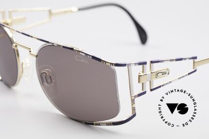 Cazal 967 Vintage Designer Sunglasses, night blue / silver-gold pattern; made in Germany, Made for Men and Women