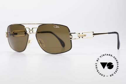 Cazal 972 True 90's No Retro Sunglasses, costly frame finish in black-gold; pure timeless elegance, Made for Men and Women