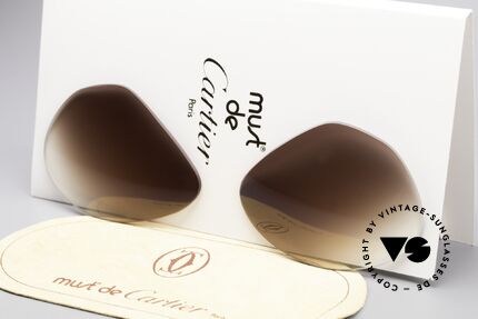 Cartier Vendome Lenses - L Brown Gradient Sun Lenses, new CR39 UV400 plastic lenses (for 100% UV protection), Made for Men