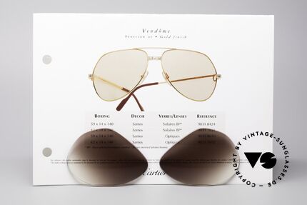 Cartier Vendome Lenses - L Brown Gradient Sun Lenses, elegant brown-gradient tint (wearable at day and night), Made for Men