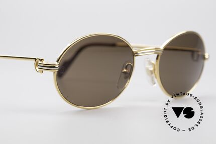 Cartier Saint Honore Luxury Sunglasses Oval, 22ct gold-plated & orig. sun lenses with Cartier logo, Made for Men and Women