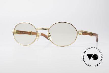 Cartier Giverny Oval Wood Sunglasses, precious oval CARTIER vintage sunglasses from 1990, Made for Men and Women