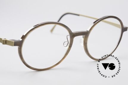 Lindberg 1827 Horn Round Horn Eyeglasses, every model (made of horn) looks individual / unique, Made for Men