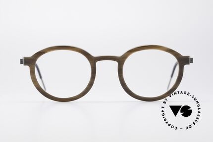 Lindberg 1811 Horn Horn Titanium Round Frame, distinctive quality and design (award-winning frame), Made for Men
