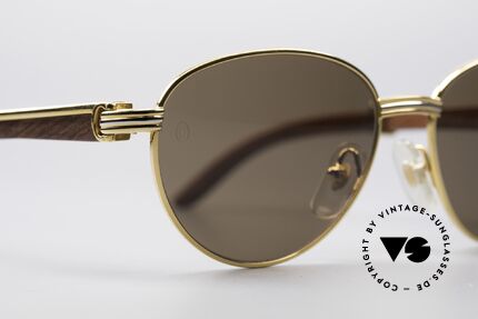 Cartier Auteuil Precious Wood Sunglasses, 'panto' gold-plated frame, pure luxury lifestyle, vertu, Made for Men and Women