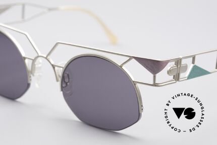 Neostyle Jet 224 Futuristic Vintage Sunglasses, titanium finish amd gray sun lenses (100% UV), Made for Men and Women