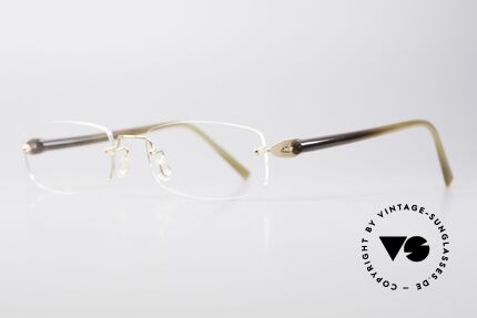 Lindberg T902 Horn Precious 18kt Solid Gold Frame, simply timeless, stylish & innovative: grade 'vintage', Made for Men and Women