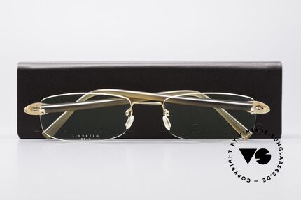 Lindberg T902 Horn Precious 18kt Solid Gold Frame, every model (made of horn) looks individual / unique, Made for Men and Women
