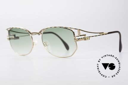 Cazal 289 True Vintage 90's Sunglasses, fancy but subtle frame paintwork (brown-mint pattern), Made for Women