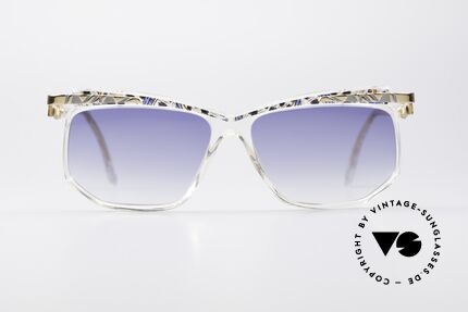 Cazal 366 Crystal Vintage 90's Hip Hop, crystal frame (interesting pattern: azure/maize/black), Made for Men and Women