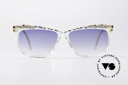 Cazal 366 Crystal Vintage 90's Hip Hop, crystal frame (interesting pattern: azure/maize/black), Made for Men and Women