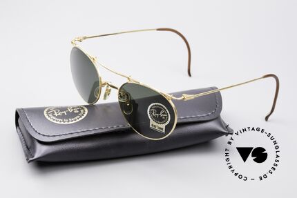 Ray Ban Deco Metals Round B&L USA Round Sunglasses, unworn (like all our vintage sunglasses by Ray Ban), Made for Men and Women