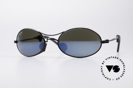 Ray Ban Orbs 9 Base Oval Blue Mirror B&L USA Shades, futuristic sports designer sunglasses by Ray Ban; B&L, Made for Men