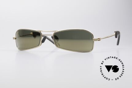 Ray Ban Orbs 9 Base Square Gold Mirror B&L USA Shades, futuristic sports designer sunglasses by Ray Ban; B&L, Made for Men