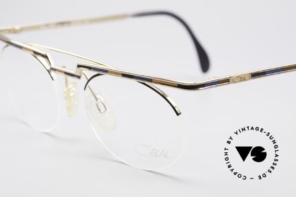 Cazal 758 Original 90s Vintage Eyeglasses, col. description in the old catalog: navy-brown-black/gold, Made for Men and Women