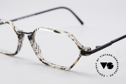Cazal 1302 - Point 2 Octagonal 90's Eyeglass-Frame, sophisticated color design (pebble patterned / dull black), Made for Men and Women